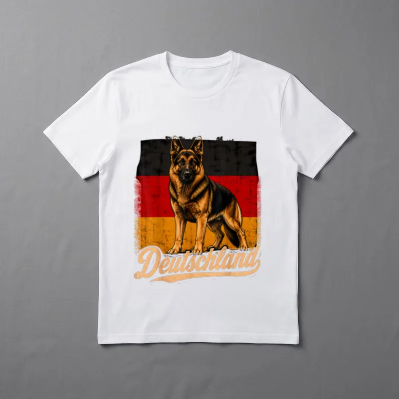 Deutschlandflagge Deutscher Schäferhund T-Shirt – Klassisches T-Shirt in Schwarz
