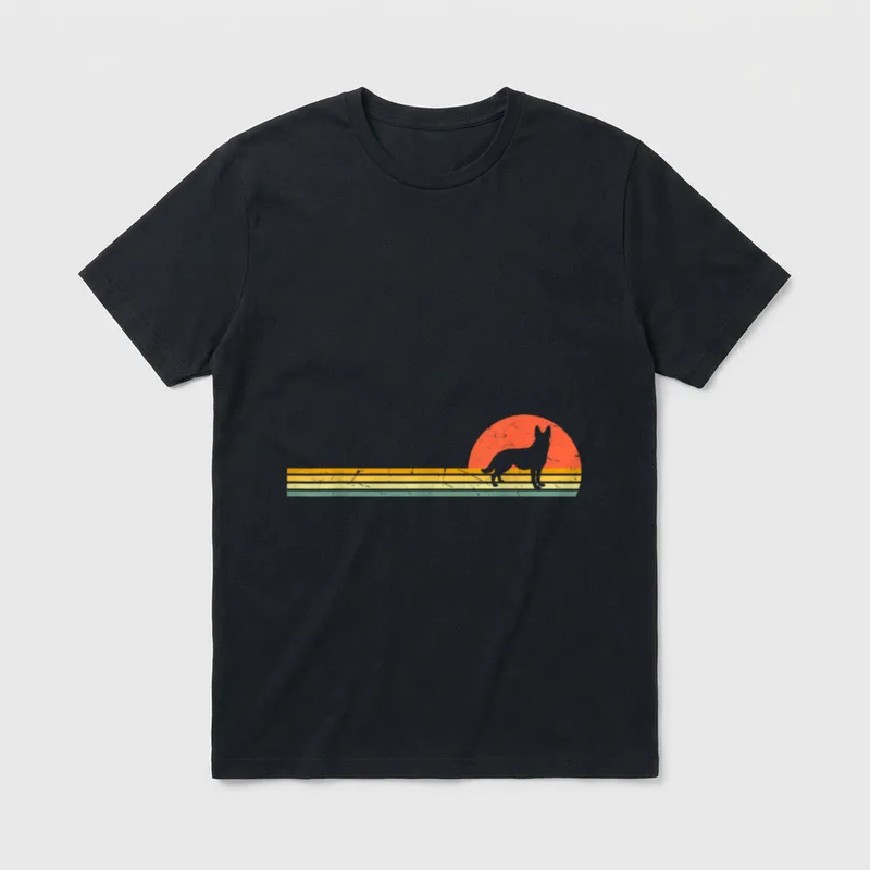 Deutscher Schäferhund Retro Hunde T-Shirt – Klassisches T-Shirt in Schwarz