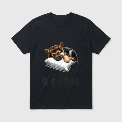 Offizielles Schlafshirt Hund Schlafanzug T-Shirt 0158 – Klassisches T-Shirt in Schwarz
