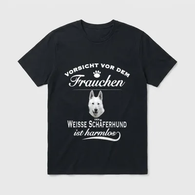 Weißer Schäferhund Weißer Schäferhund T-Shirt 0161 – Klassisches T-Shirt in Schwarz