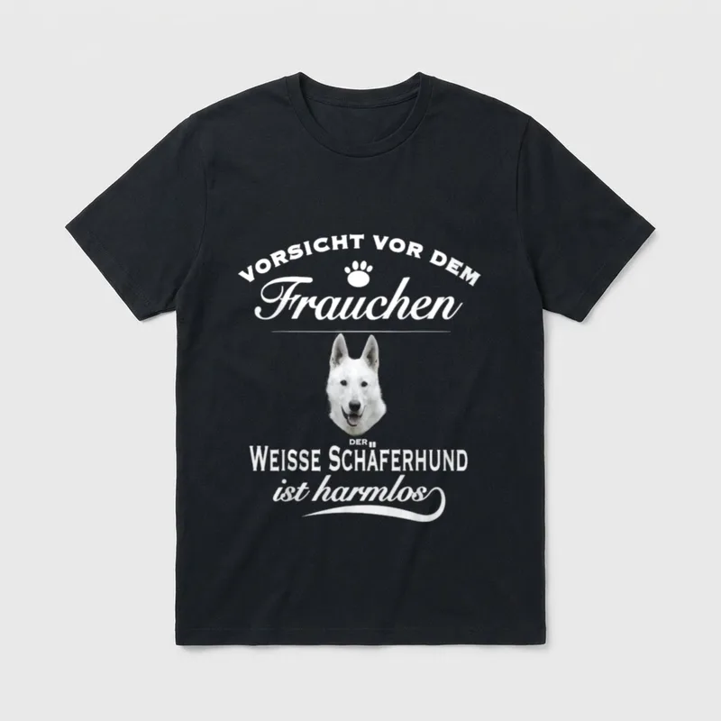 Weißer Schäferhund Weißer Schäferhund T-Shirt 0161 – Klassisches T-Shirt in Schwarz