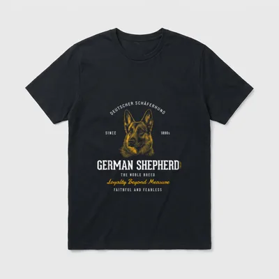 Vintage-Stil Retro Deutscher Schäferhund T-Shirt – Klassisches T-Shirt in Schwarz