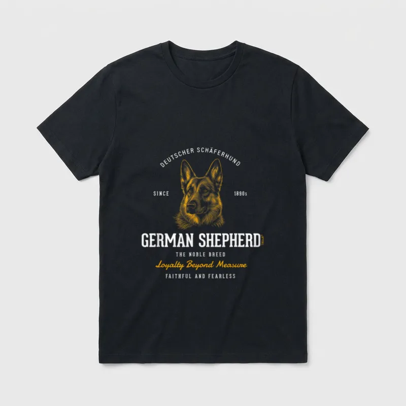 Vintage-Stil Retro Deutscher Schäferhund T-Shirt – Klassisches T-Shirt in Schwarz