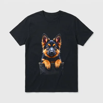 Deutscher Schäferhund Welpe T-Shirt 0167 – Klassisches T-Shirt in Schwarz