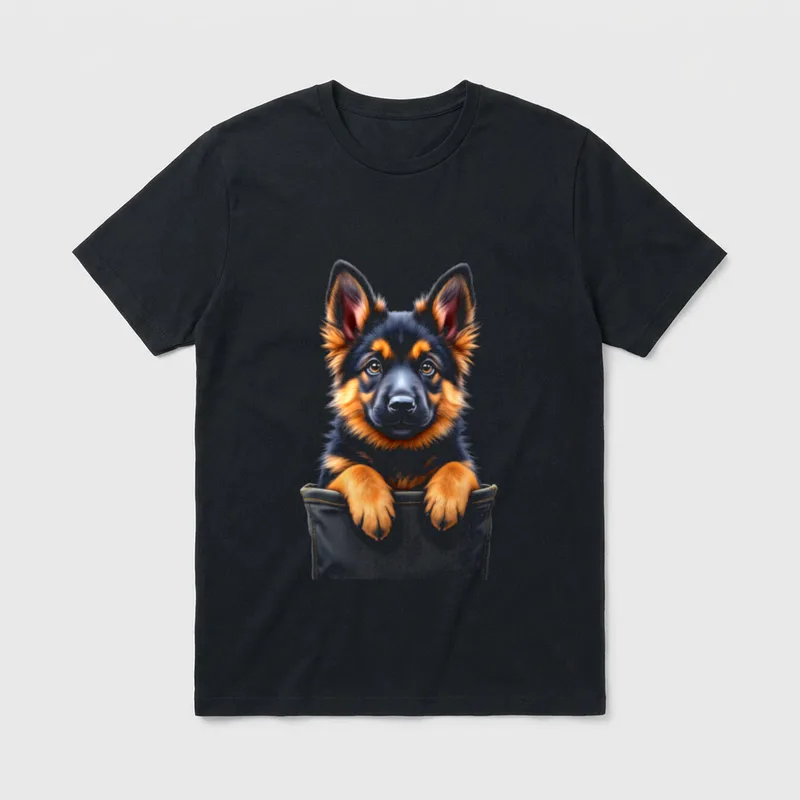Deutscher Schäferhund Welpe T-Shirt 0167 – Klassisches T-Shirt in Schwarz