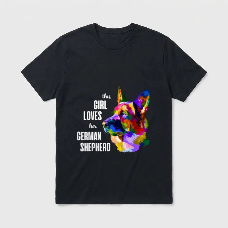 Deutscher Schäferhund Hund Hundeliebhaber T-Shirt 0169 – Klassisches T-Shirt in Schwarz