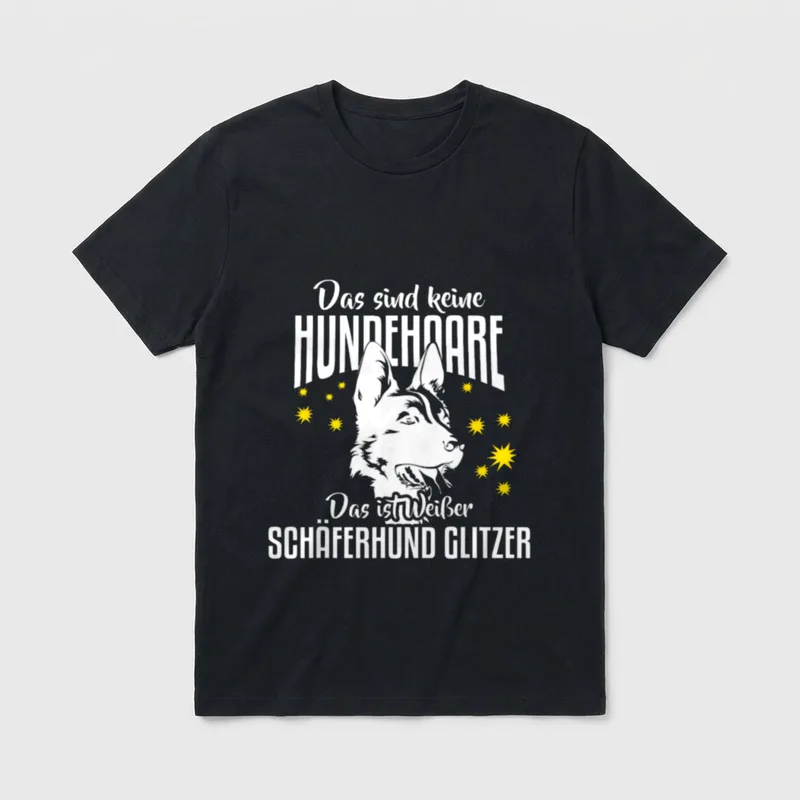 Weißer Schäferhund Schweizer Schäferhund T-Shirt 0171 – Klassisches T-Shirt in Schwarz