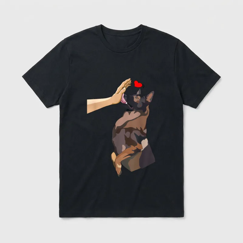 Deutscher Schäferhund Deutscher Schäferhund T-Shirt 0174 – Klassisches T-Shirt in Schwarz