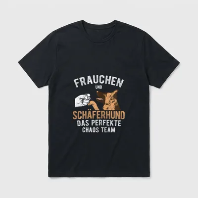 Frauchen Und Schäferhund Perfektes T-Shirt – Klassisches T-Shirt in Schwarz