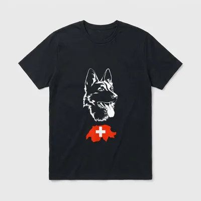 Weißer Schweizer Schäferhund T-Shirt 0180 – Klassisches T-Shirt in Schwarz