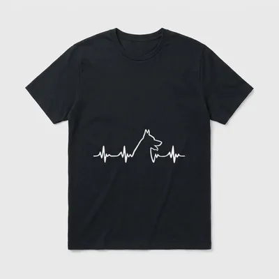 Deutscher Schäferhund Herzschlag T-Shirt – Klassisches T-Shirt in Schwarz
