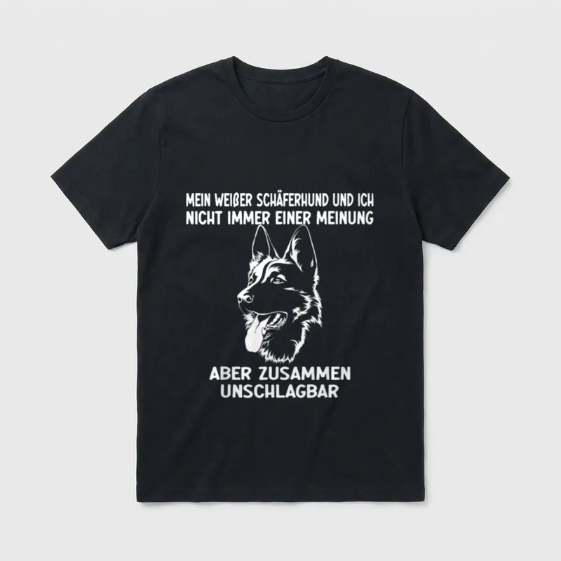 Weiße Schäferhunde sind unschlagbar T-Shirt – Klassisches T-Shirt in Schwarz
