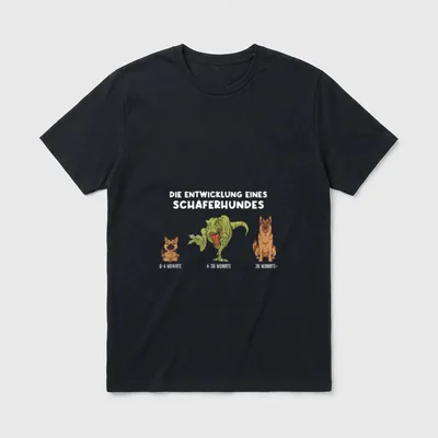 Entwicklung Deutscher Schäferhund Evolution German T-Shirt – Klassisches T-Shirt in Schwarz