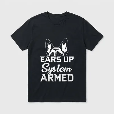 Ohren hoch Deutscher Schäferhund T-Shirt – Klassisches T-Shirt in Schwarz