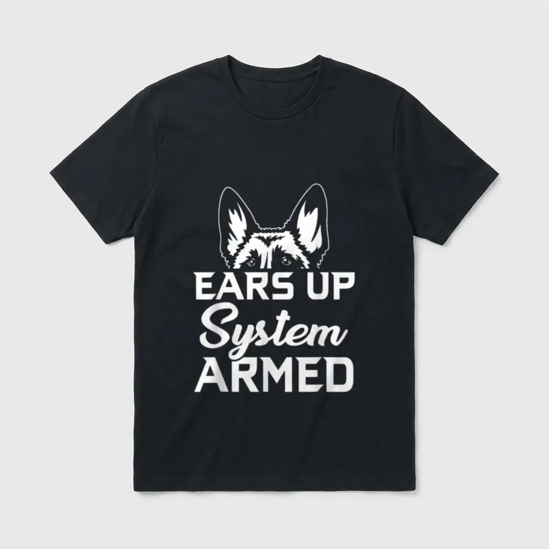 Ohren hoch Deutscher Schäferhund T-Shirt – Klassisches T-Shirt in Schwarz