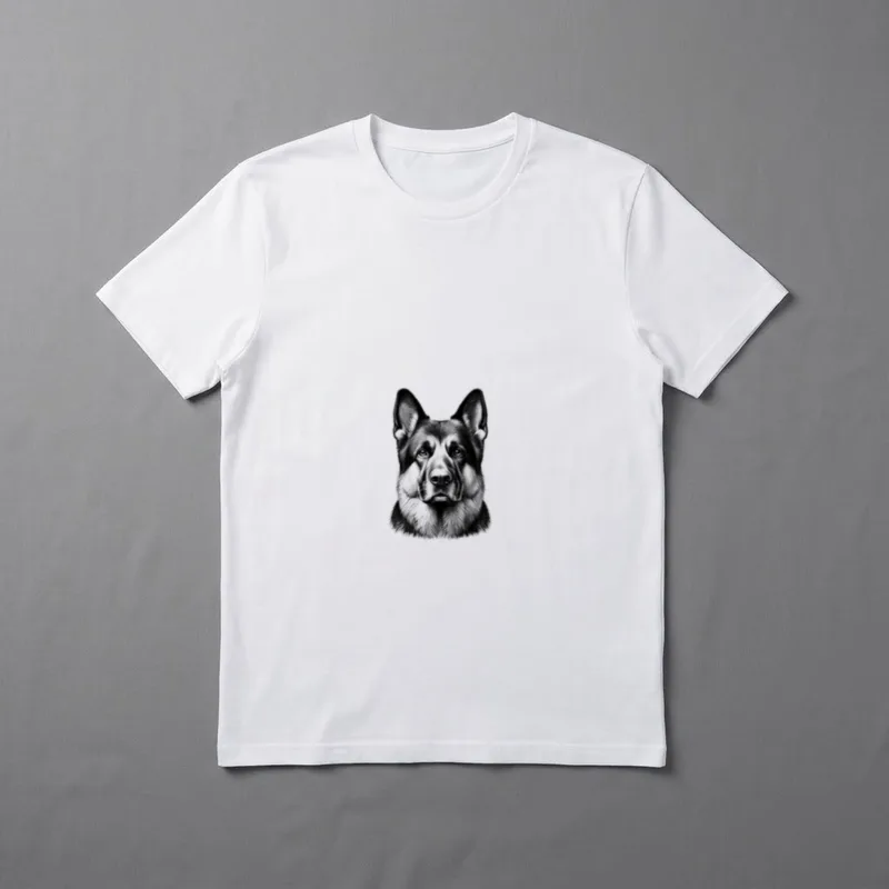 Deutscher Schäferhund-Kopf im Zeichenstil T-Shirt – Klassisches T-Shirt in Schwarz