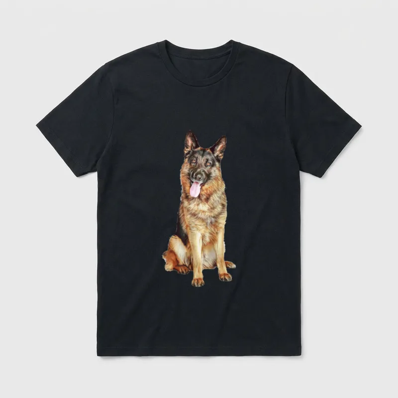 Realistisches Foto wie Deutscher T-Shirt – Klassisches T-Shirt in Schwarz