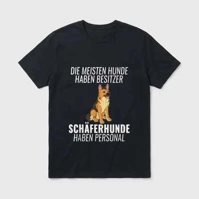 Lustiges Schäferhund Personal Hundehalter T-Shirt – Klassisches T-Shirt in Schwarz