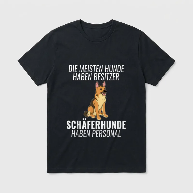 Lustiges Schäferhund Personal Hundehalter T-Shirt – Klassisches T-Shirt in Schwarz