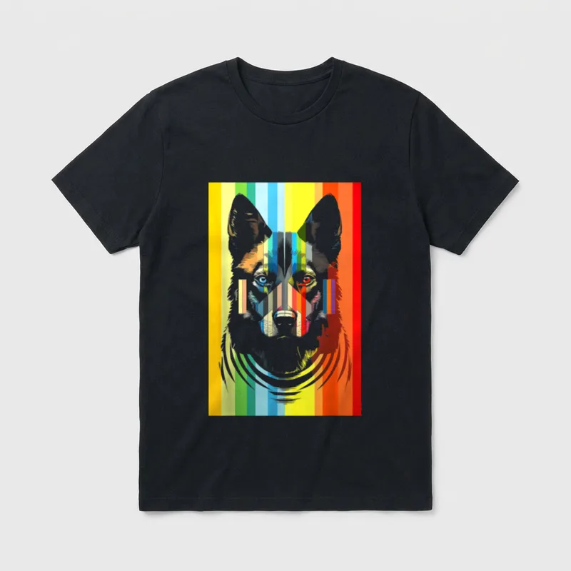 Deutscher Schäferhund Motiv Pet T-Shirt – Klassisches T-Shirt in Schwarz