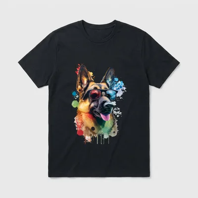 Deutscher Schäferhund T-Shirt 0207 – Klassisches T-Shirt in Schwarz