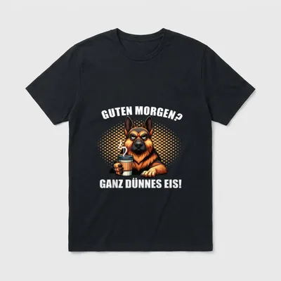 Guten Morgen ganz dünnes Schäferhund T-Shirt – Klassisches T-Shirt in Schwarz
