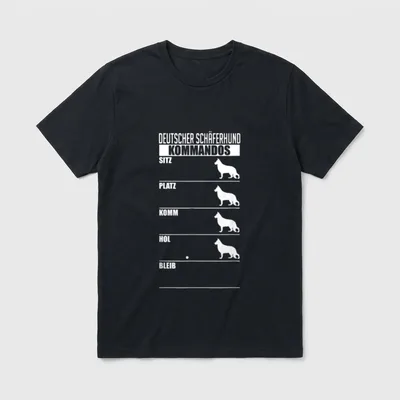 Deutscher Schäferhund Kommandos Hundebesitzer T-Shirt – Klassisches T-Shirt in Schwarz