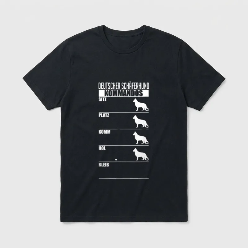 Deutscher Schäferhund Kommandos Hundebesitzer T-Shirt – Klassisches T-Shirt in Schwarz