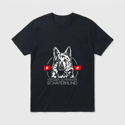 Weisser Schweizer Schäferhund Hund Hundeportrait T-Shirt – Klassisches T-Shirt in Schwarz