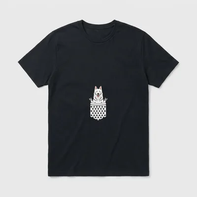 Berger Blanc Suisse Hund Weißer T-Shirt – Klassisches T-Shirt in Schwarz