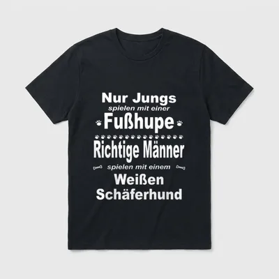 Weißer Schäferhund Fußhupe Männer T-Shirt – Klassisches T-Shirt in Schwarz