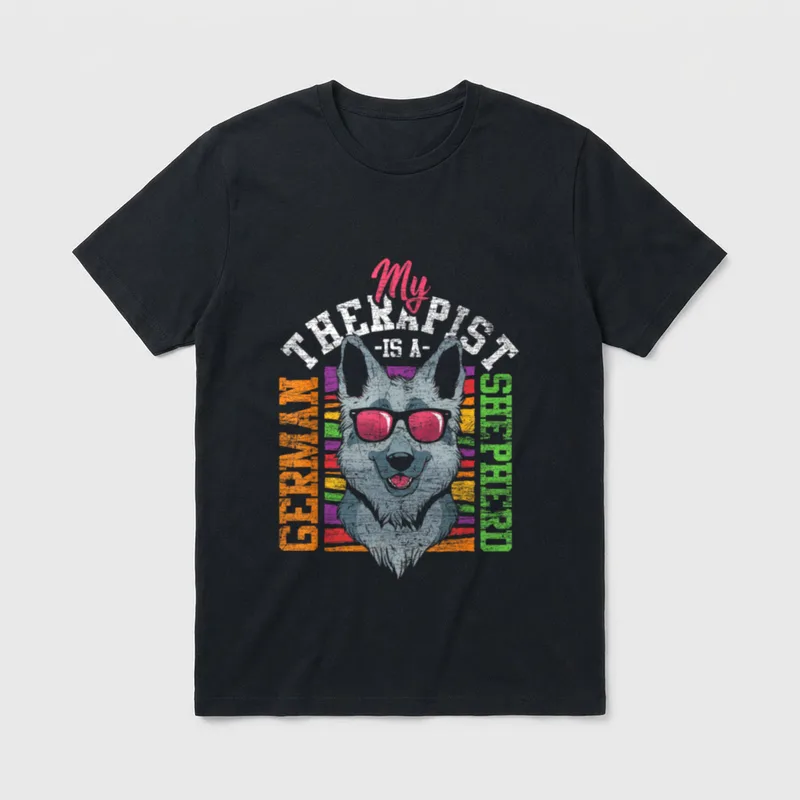 Mein Therapeut ist T-Shirt – Klassisches T-Shirt in Schwarz