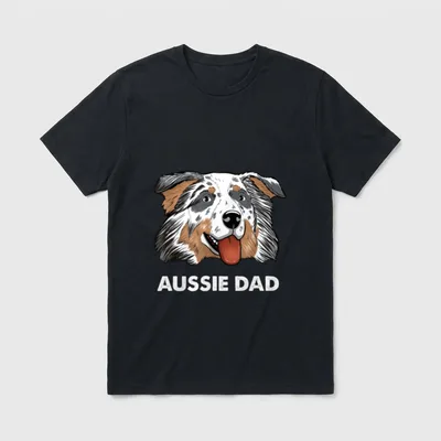 Blue Merle Dad Australischer T-Shirt – Klassisches T-Shirt in Schwarz