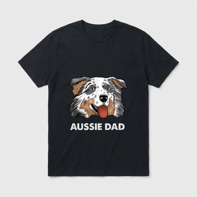 Blue Merle Dad Australischer T-Shirt – Klassisches T-Shirt in Schwarz
