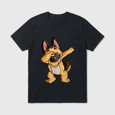 Dabbing Hund Deutscher Schäferhund T-Shirt – Klassisches T-Shirt in Schwarz
