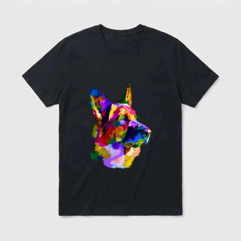 Weißer Schweizer Schäferhund weiße T-Shirt 0254 – Klassisches T-Shirt in Schwarz