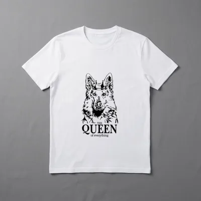 Weißer Schweizer Schäferhund Queen T-Shirt – Klassisches T-Shirt in Schwarz