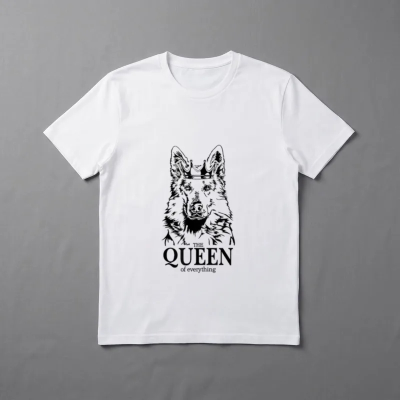 Weißer Schweizer Schäferhund Queen T-Shirt – Klassisches T-Shirt in Schwarz
