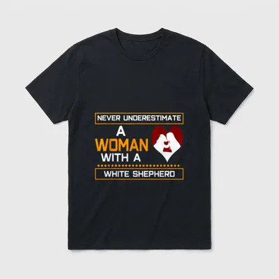 Weißer Schäferhund Schweizer Schäferhund T-Shirt 0257 – Klassisches T-Shirt in Schwarz