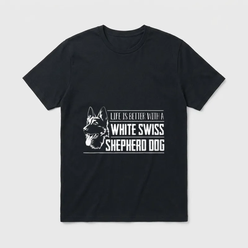 Das Leben ist besser Schäferhund T-Shirt – Klassisches T-Shirt in Schwarz