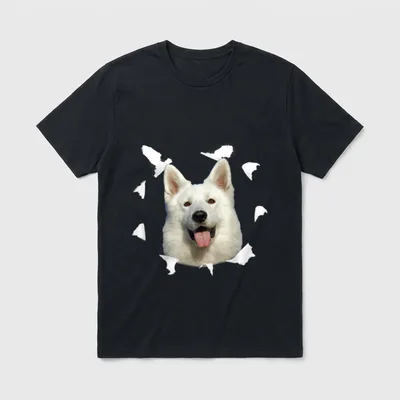 Weisser Schäferhund Weisser Schäferhund T-Shirt 0260 – Klassisches T-Shirt in Schwarz