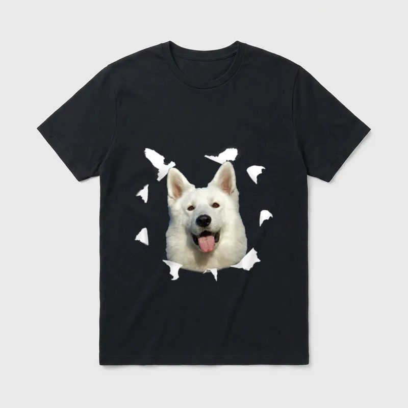 Weisser Schäferhund Weisser Schäferhund T-Shirt 0260 – Klassisches T-Shirt in Schwarz