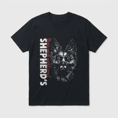 Deutscher Schäferhund Stress mich T-Shirt – SHEPHERD'S Deutscher Schäferhund Porträt Druck – Klassisches T-Shirt in Schwarz