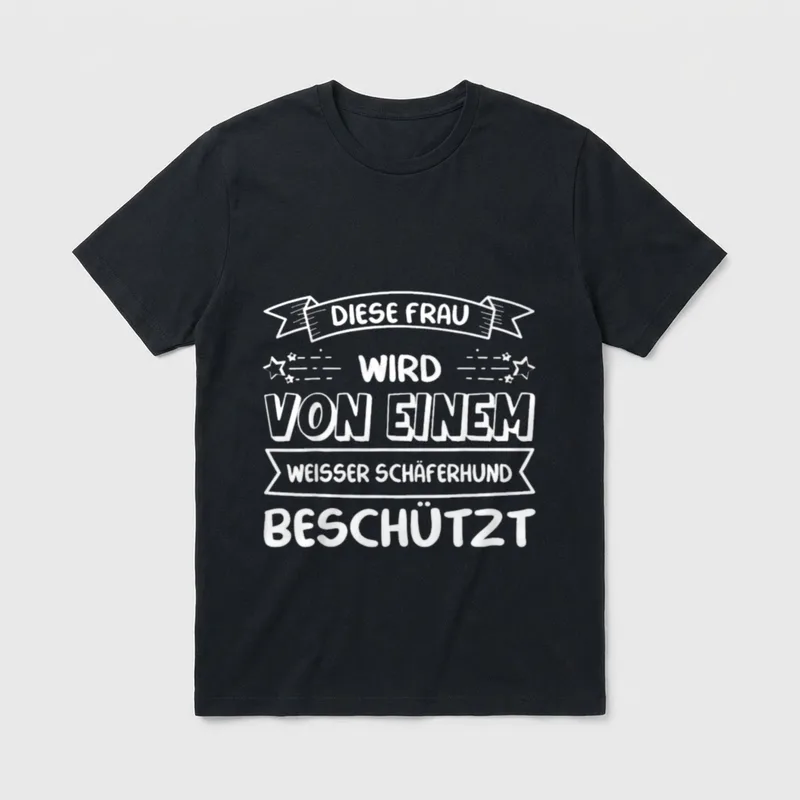 Weisser Schäferhund Beschützer Weisser T-Shirt – Klassisches T-Shirt in Schwarz