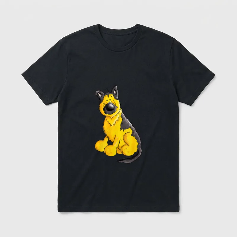 Fröhlicher Deutscher Schäferhund DSH T-Shirt – Klassisches T-Shirt in Schwarz