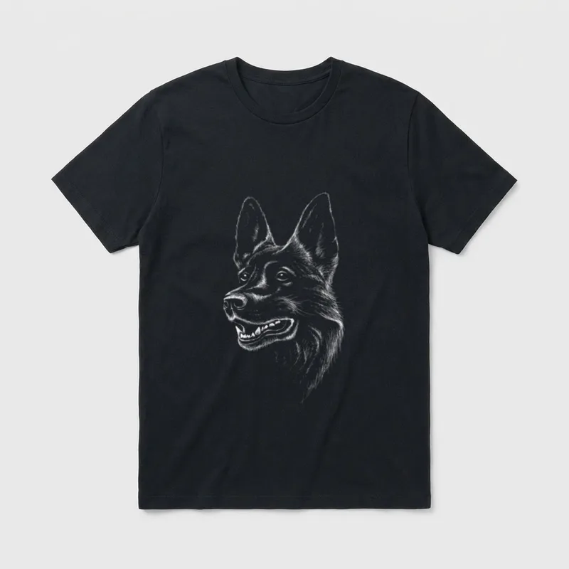 Künstlerischer Deutscher Schäferhund Süßes T-Shirt – Klassisches T-Shirt in Schwarz