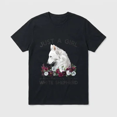 Weißer Schäferhund Just A T-Shirt – Klassisches T-Shirt in Schwarz