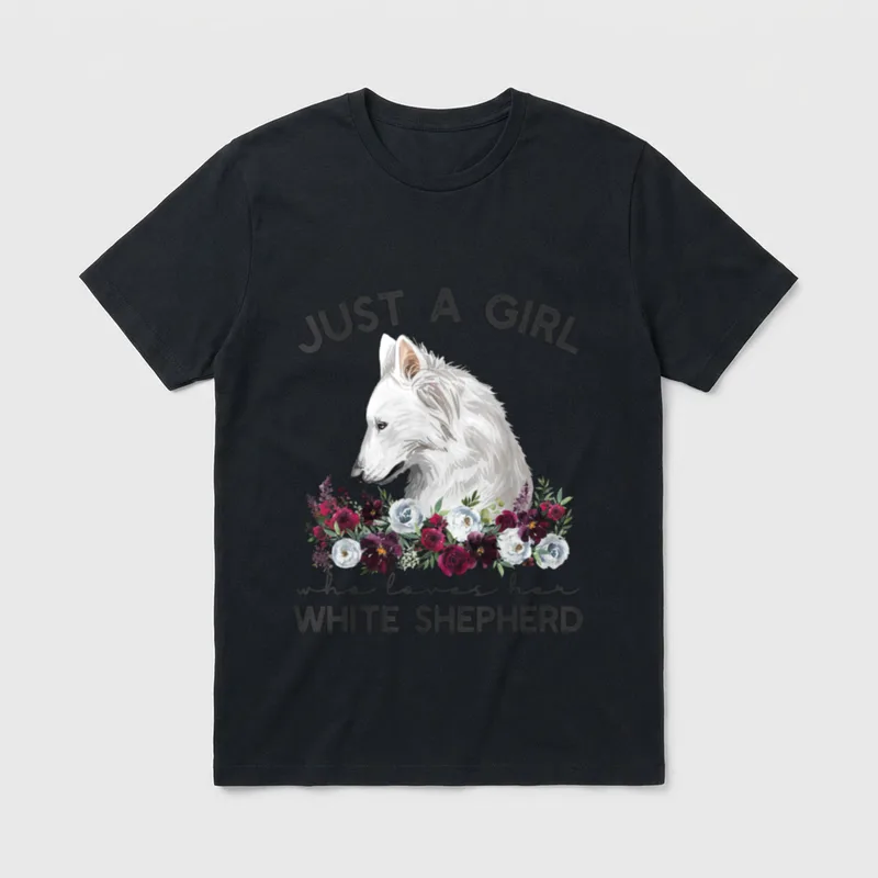 Weißer Schäferhund Just A T-Shirt – Klassisches T-Shirt in Schwarz