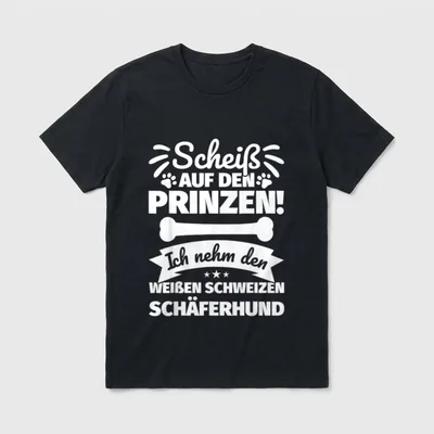 Weißer Schweizer Schäferhund lustiger T-Shirt – Klassisches T-Shirt in Schwarz