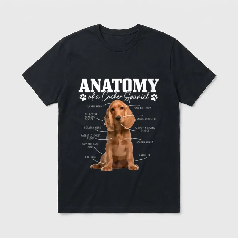 Cocker Spaniel Anatomie Lustig T-Shirt – Klassisches T-Shirt in Schwarz
